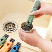Charger l'image dans la galerie, Brosse de cuisine détachable cinq en un pour tasses, plastique coloré vert, bleu et orange