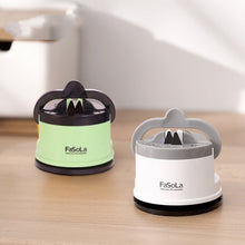 Charger l'image dans la galerie, Aiguiseur à angle fixe en acier tungstène vert moutarde et blanc pour cuisine moderne